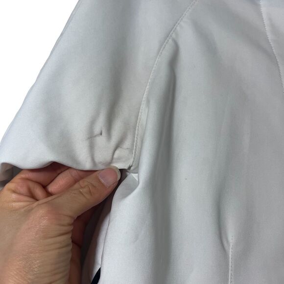 Nike White with Black Trim S (4-6) Jacket Full Zip Pockets - Picture 6 of 9